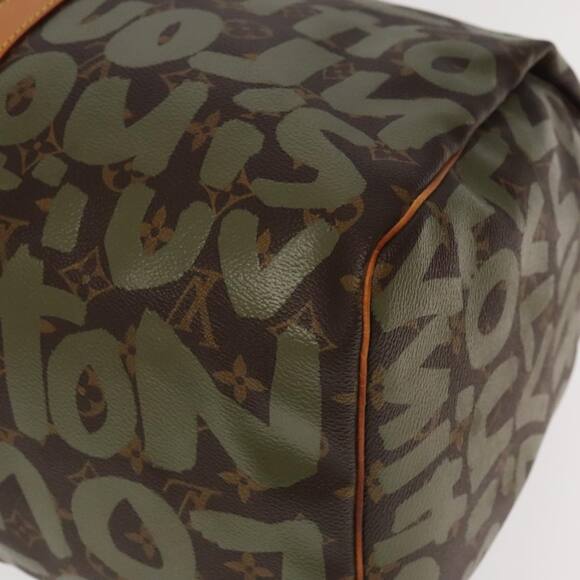 LOUIS VUITTON Monogram Graffiti Keepall 50 Boston Bag Khaki M92196 - Picture 15 of 16